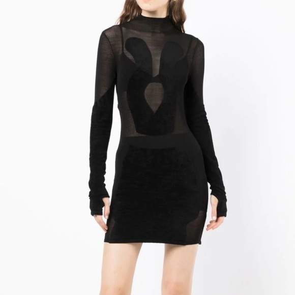 New Dion Lee Chenille Intarsia Knit Black Mini Dress Size 4 - Picture 14 of 14